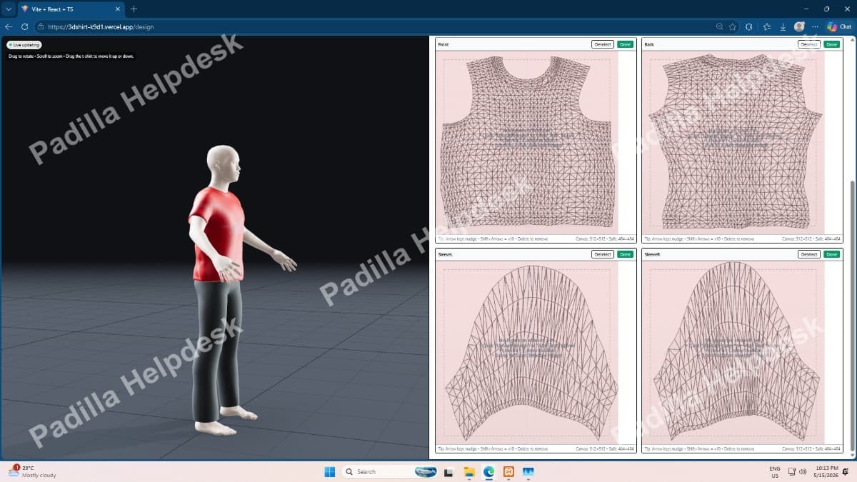 3D Shirt Designer